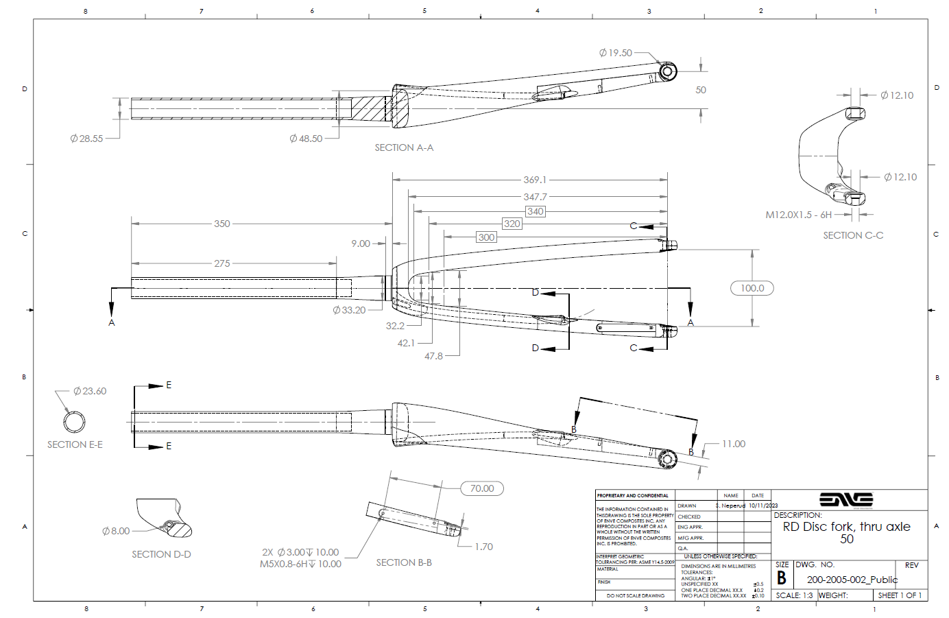 ENVE】Road Fork 2.0 45mmレイク （Front Forks - Pedal Barn）