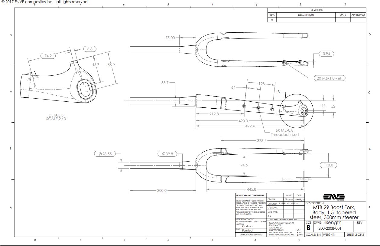 Bicycle fork size online chart